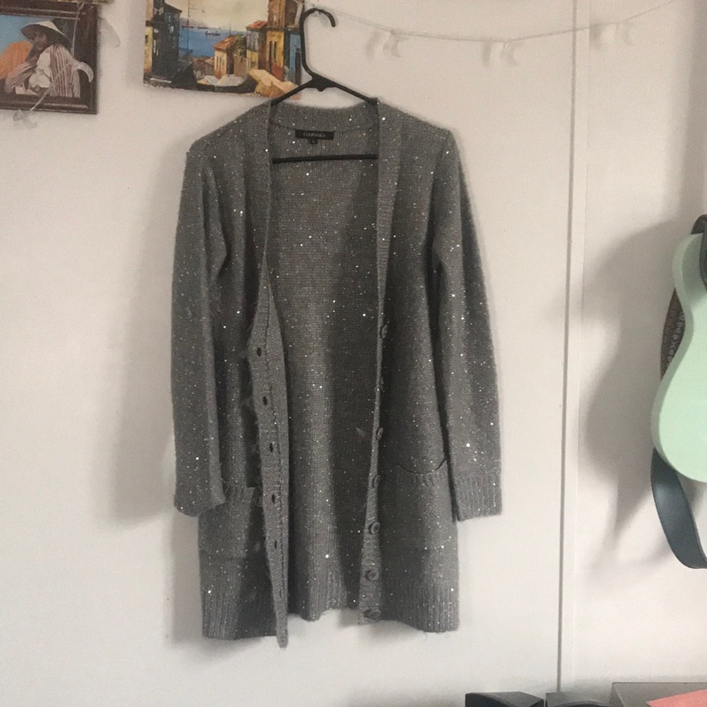 Gray Sparkle Cardigan